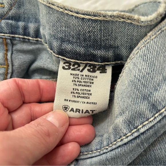 Ariat M7 Rocker Straight Leg Jeans Mens 32X34 Blue Faded Western Slim Fit Grunge - Picture 6 of 16